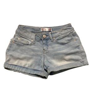 NO BOUNDARIES Light Blue Stretch Jean Shorts Size 5.